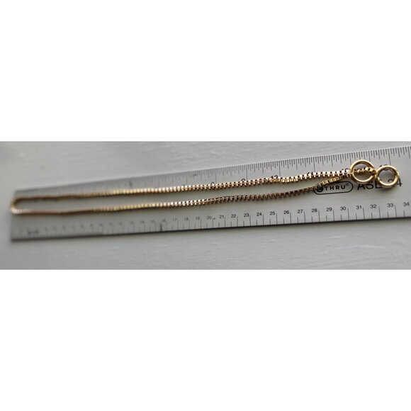 Gold-Tone Box Chain Necklace With Double Circle Pendant - Picture 4 of 6